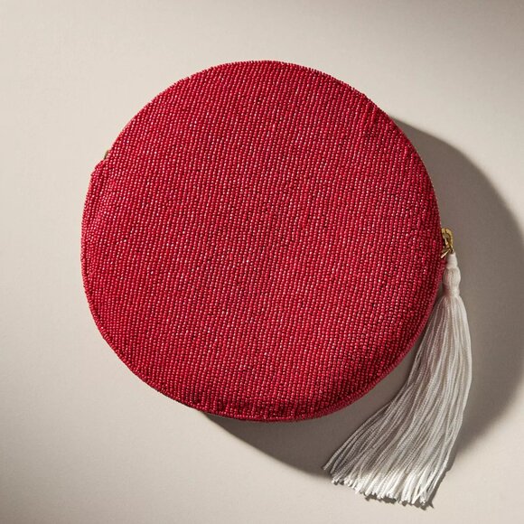 Anthropologie Holiday Monogram "E" Embellished Pouch - Picture 2 of 3